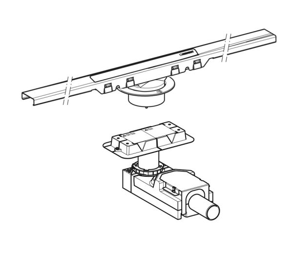 Geberit CleanLine50 Duschrinne 30-90cm Set. mit Rohbauset ab 90mm edelstahl gebürstet