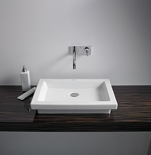 Duravit Universal Einbauwaschtisch 58x41,5cm, ohne Hahnloch, ohne Überlauf, WonderGliss, weiß 03175800291