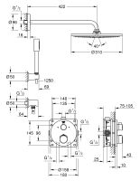 Vorschau: Grohe Grohtherm Duschsystem Unterputz mit Rainshower Cosmopolitan 310, Rosette rund, chrom