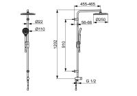 Vorschau: Hansa Hansaviva Kopfbrause-Set Ø 25cm, 3-strahlig, ohne Armatur, chrom