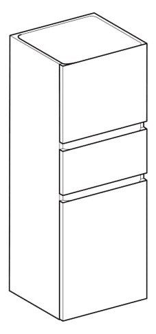 Geberit Renova Plan Mittelhochschrank mit zwei Türen und einer Schublade, 39x105cm