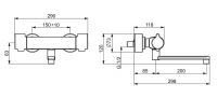 Vorschau: Hansa Hansaclinica Waschtisch-Thermostat-Wandbatterie, 285mm, chrom