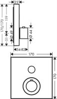 Vorschau: Axor ShowerSelect Thermostat Square Unterputz, für 1 Verbraucher, eckig