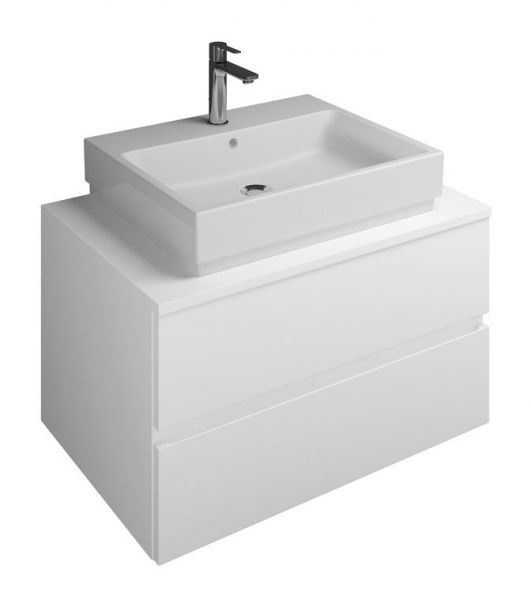 Burgbad Cube Waschtischunterschrank passend zu Grohe Cube, mit 2 Auszügen, 80cm WWGP080F3781