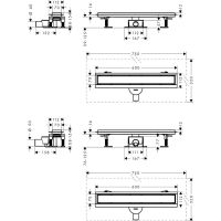 Vorschau: RainDrain Go Komplettset Duschrinne 60cm befliesbar für Standard-/flache Installation, edelstahl gebürstet 56271800