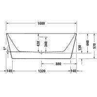 Vorschau: Duravit DuraSkye freistehende ovale Badewanne 160x75cm, weiß 700563000000000