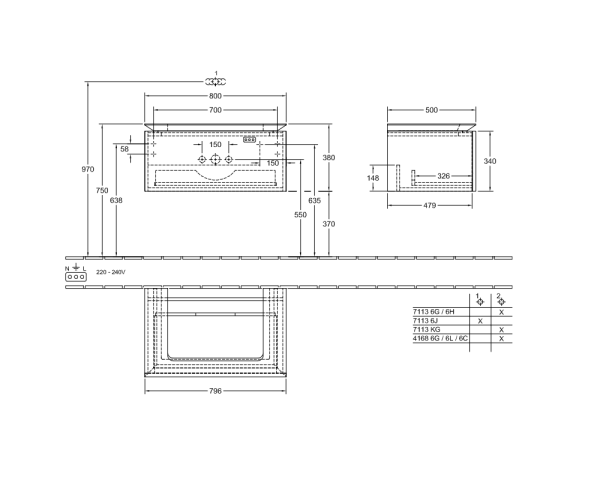 Villeroy&Boch Legato Waschtischunterschrank 80x50cm für Aufsatzwaschtisch, 1 Auszug glossy white B67800DH