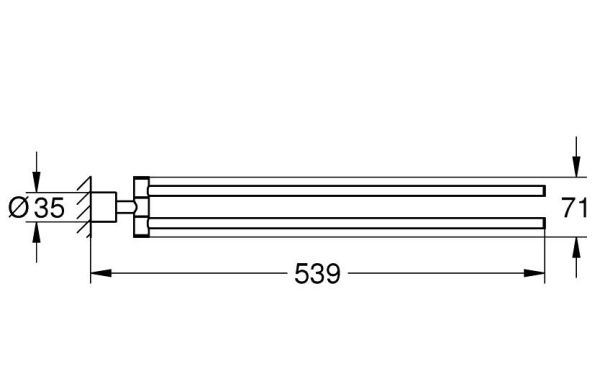 Grohe Atrio Handtuchhalter 53,9cm, 2-armig, schwenkbar