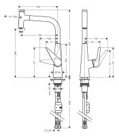 Vorschau: Hansgrohe Talis Select M51 Spültischmischer 300 Eco 1jet, mit Ausziehauslauf, edelstahl-optik