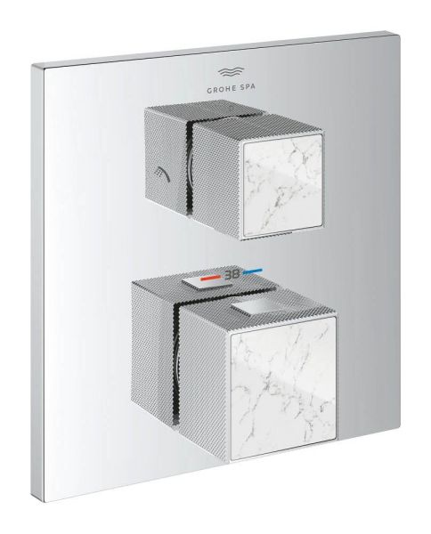 Grohe Allure Brilliant Brausethermostat in chrom, 2 Verbraucher, Griffe in White Attica Ceasarstone 24429000