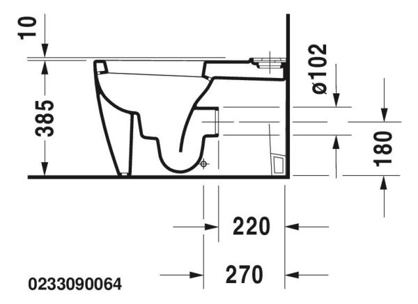 Duravit Starck 1 Stand-WC für Kombination, Tiefspüler, weiß