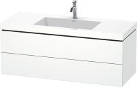 Duravit L-Cube c-bonded Set wandhängend 120x48cm, Vero Air Waschtisch, 2 Schubladen, mit Hahnloch, weiß, LC6929O1818