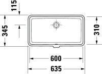 Vorschau: Duravit Vero Air Unterbauwaschtisch 63,5x34,5cm, ohne Hahnloch, mit Überlauf, WonderGliss, weiß 03846000001