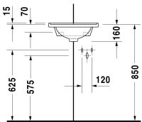 Vorschau: Duravit Starck 3 Eck-Handwaschbecken quadratisch 43x38cm, mit Überlauf, mit Wondergliss, weiß 07524400001