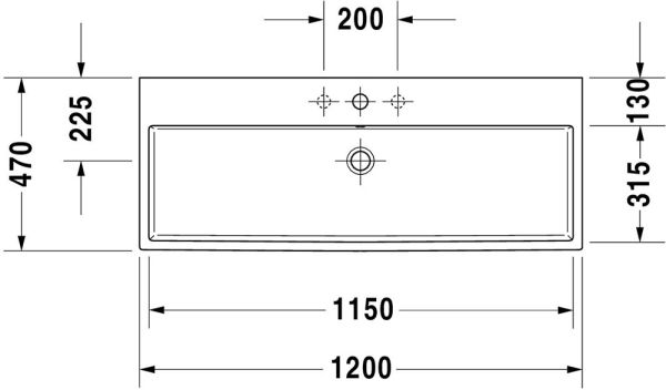 Duravit Vero Air Waschtisch rechteckig 120x47cm mit 1 Hahnloch und Überlauf, WonderGliss, weiß 23501200001