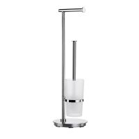 Vorschau: Smedbo Outline Lite WC-Kombi Standmodell Bürstengarnitur mit Toilettenpapierhalter, rund, chrom FK607