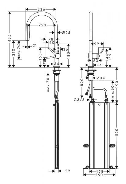 Hansgrohe Talis M54 Küchenarmatur 210, Ausziehbrause, 2jet, sBox edelstahl - defekte Verpackung