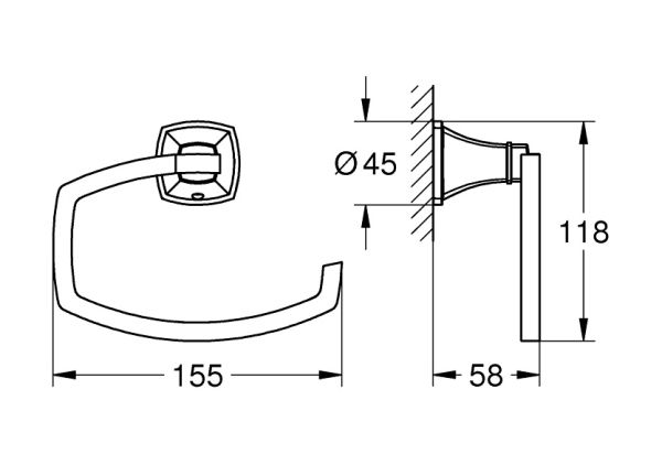 Grohe Grandera WC-Papierhalter ohne Deckel