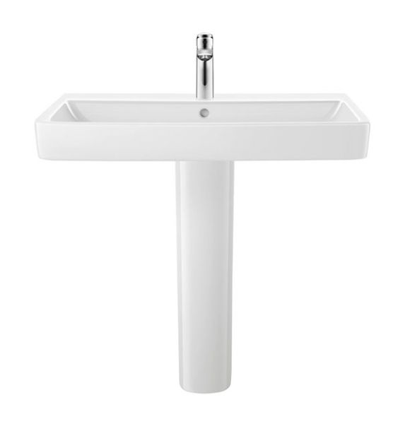 Duravit No.1 Waschtisch rechteckig 80x46cm, mit Hahnloch, mit Überlauf, weiß 23758000002