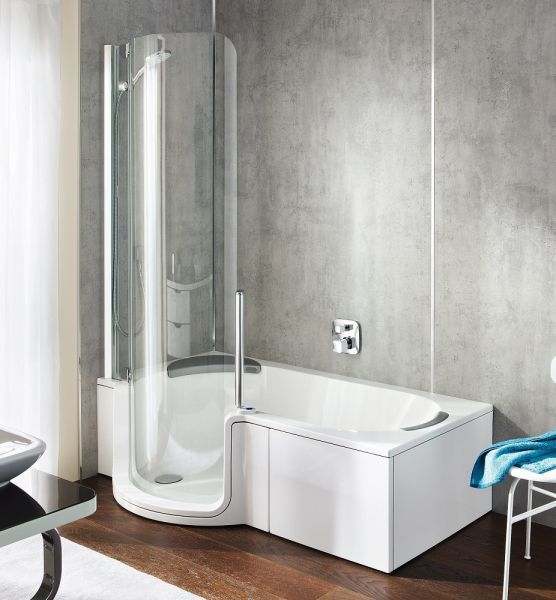 Artweger Twinline 1 Duschbadewanne für Duschtür mechanisch 180x100/80cm, weiß