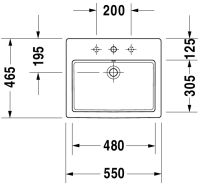 Vorschau: Duravit Vero Einbauwaschtisch rechteckig 55x46,5cm, mit 1 Hahnloch und Überlauf, WonderGliss, weiß 03155500001