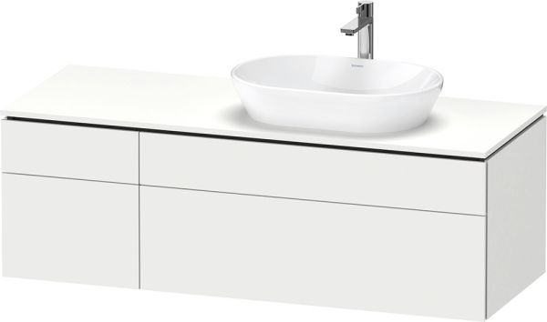 Duravit L-Cube Waschtischunterschrank wandhängend 142x55cm mit 4 Schubladen für Aufsatzbecken rechts weiß matt