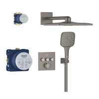 Grohe Grohtherm SmartControl Duschsystem, Rainshower SmartActive 310 Cube, hard graphite gebürstet