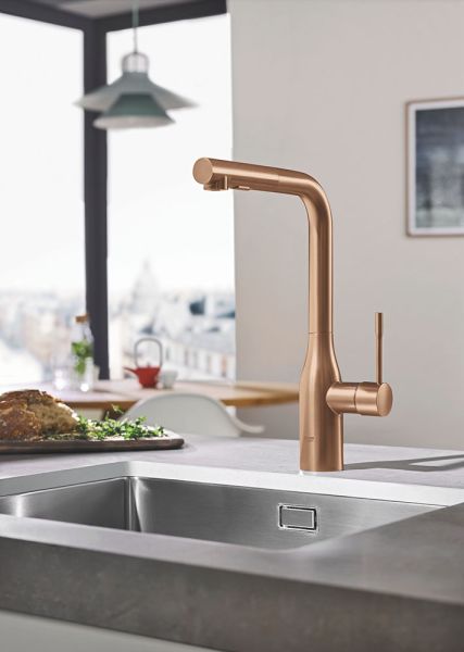 Grohe Essence Einhand-Spültischbatterie mit herausziehbarer Dual Spülbrause