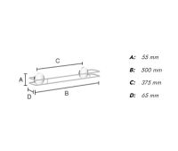 Vorschau: Smedbo selbstklebende Handtuchstange 50cm, chrom