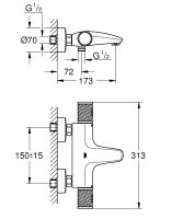 Vorschau: Grohe Grohtherm 1000 Performance Thermostat-Wannenbatterie, chrom