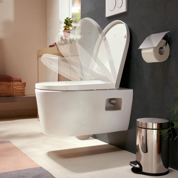Hansgrohe EluPura Original S Wand WC Set, AquaChannel Flush, WC-Sitz mit SoftClose, weiß 60288450