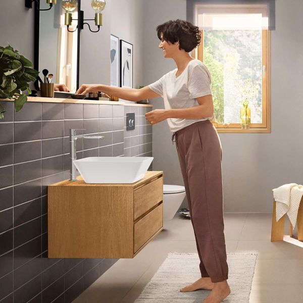 Hansgrohe Rebris E Einhebel-Waschtischarmatur 240 CoolStart für Waschschüsseln o. Ablaufgarnitur 7258300012