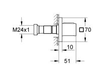 Vorschau: Grohe Grohtherm F 1-fach Unterputzventil, eckig, chrom