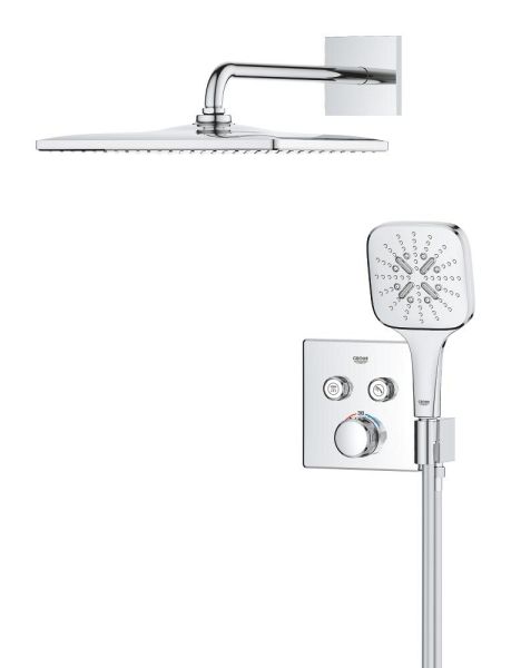 Grohe Grohtherm SmartControl Duschsystem, eckig, Thermostat, Rainshower Kopfbrause, chrom