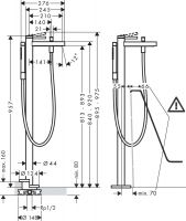 Vorschau: Hansgrohe Finoris Einhebel-Wannenarmatur bodenstehend, chrom 76445000