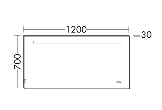 Burgbad Fiumo/Lin20 Leuchtspiegel mit horizontaler LED-Beleuchtung 120x70cm