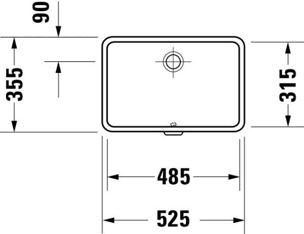 Duravit Vero Unterbauwaschtisch 52,5x35,5cm, ohne Hahnloch, mit Überlauf, WonderGliss, weiß 03304800001