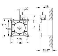 Vorschau: Grohe F-digital Deluxe Rohbauset für Musikmodule 36473000