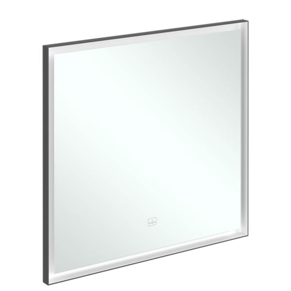 Villeroy&Boch Subway 3.0 LED-Spiegel, 80x75cm, mit Sensordimmer, schwarz matt A46380BC