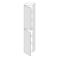 Artelinea COLONNE Hochschrank links, 2 Türen, T30xB30xH160cm, bianco assoluto