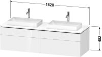 Vorschau: Duravit L-Cube Waschtischunterschrank wandhängend 162x55cm mit 4 Schubladen für Aufsatzbecken