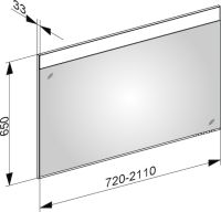 Vorschau: Keuco Edition 400 Lichtspiegel auf Maß DALI-steuerbar, mit Spiegelheizung 11496170104