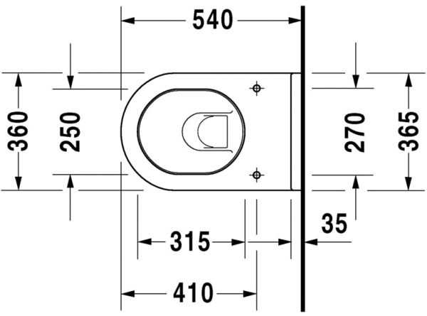 Duravit Starck 3 Wand-WC Set inkl. WC-Sitz mit Absenkautomatik, 54x36cm, oval, Durafix, weiß