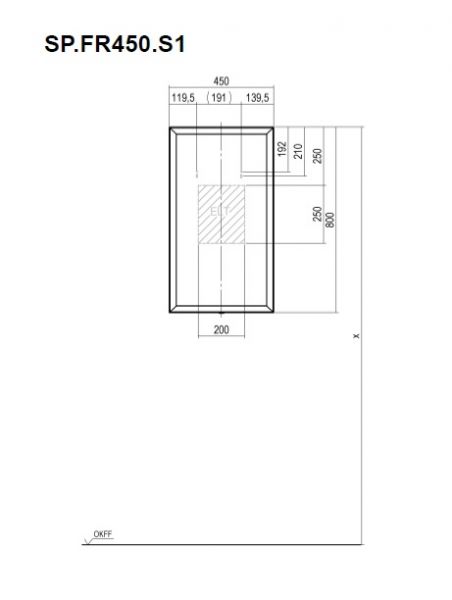 Alape Spiegel 45x80cm, 4-seitiges indirektes LED-Licht, mattschwarz pulverbeschichtet SP.FR450.S1