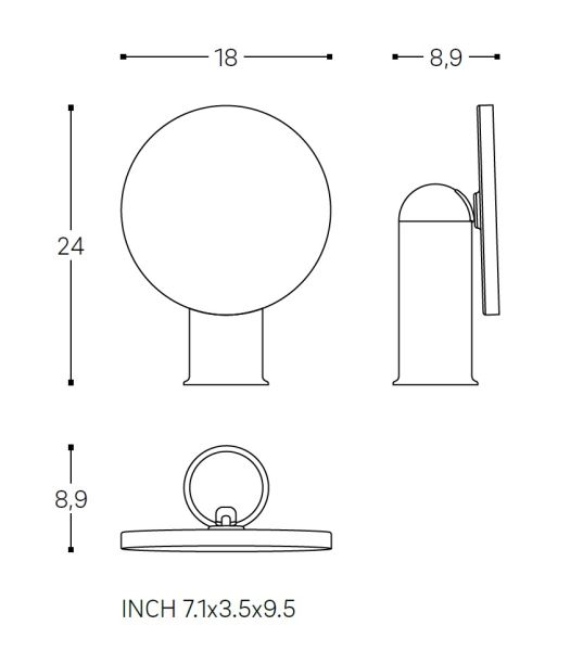 Cosmic Geyser/Essentials Kosmetikspiegel Ø18cm, 5-fache Vergrößerung, schwarz matt