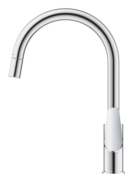 Grohe BauEdge Einhand-Küchenarmatur mit C-Auslauf, ausziehbar, chrom