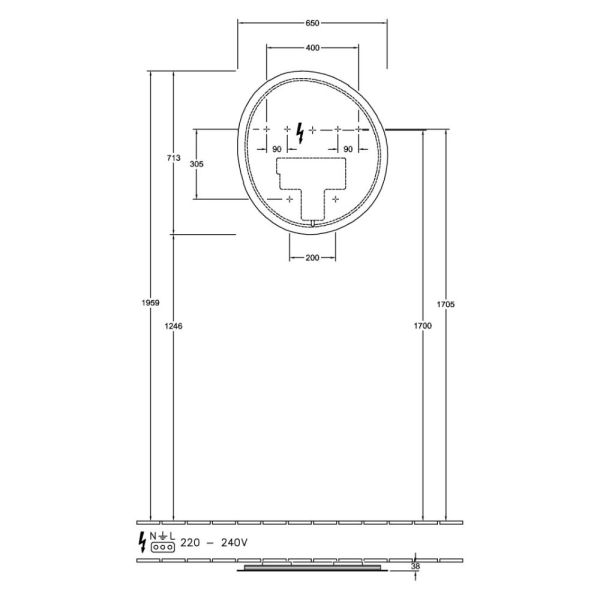 Villeroy&Boch Antao Spiegel 65x70,7cm mit LED Ambiente Beleuchtung L4806500 