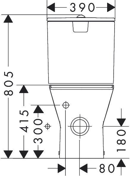 Hansgrohe EluPura Original S Stand WC für Spülkasten, Abgang waagerecht/senkrecht, weiß