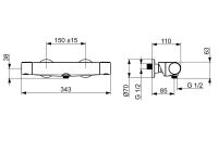 Vorschau: Hansa Hansaoptima Brause-Thermostat-Batterie, schwarz matt