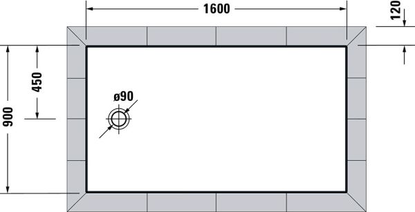 Duravit Tempano Duschwanne rechteckig 90x160cm, Sanitäracryl, weiß